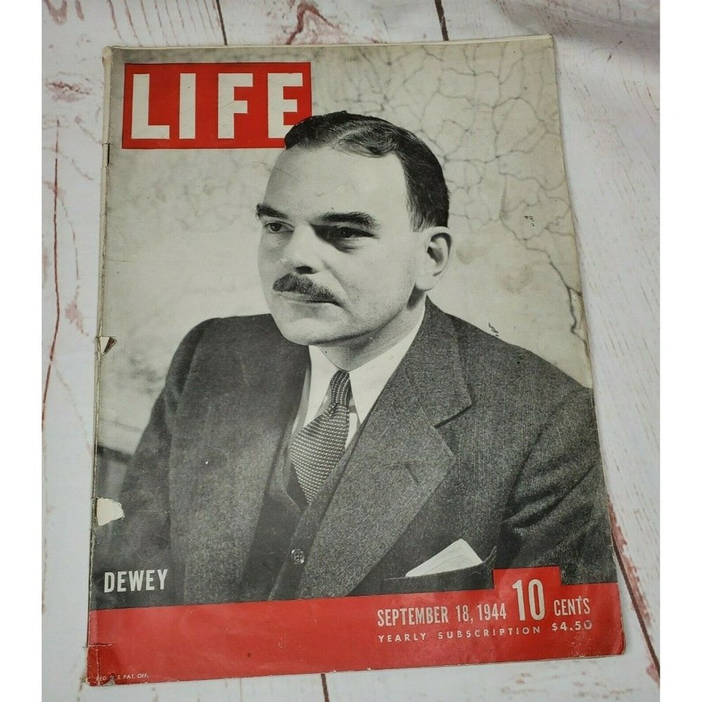 Vintage Life Dewey Sep 18 1944 Collectible Magazine History Lifestyle